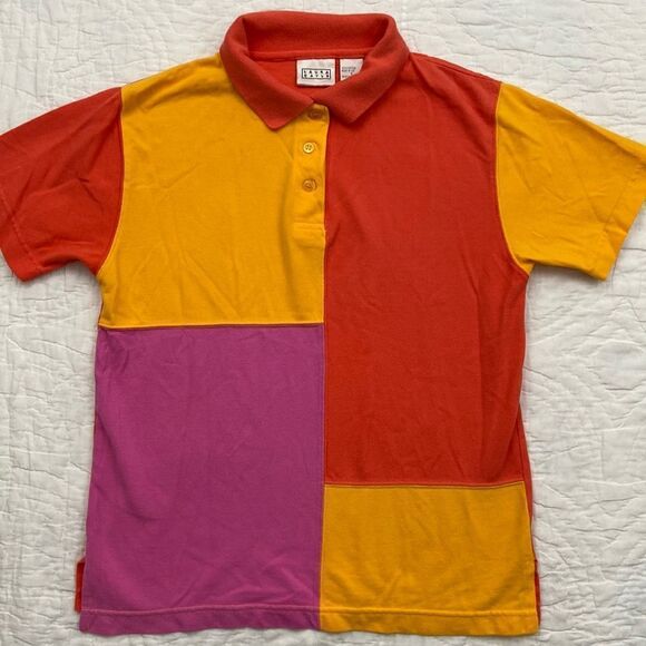 Vintage Laura Gayle 100% Cotton Colorful Polo size Small - Picture 1 of 7